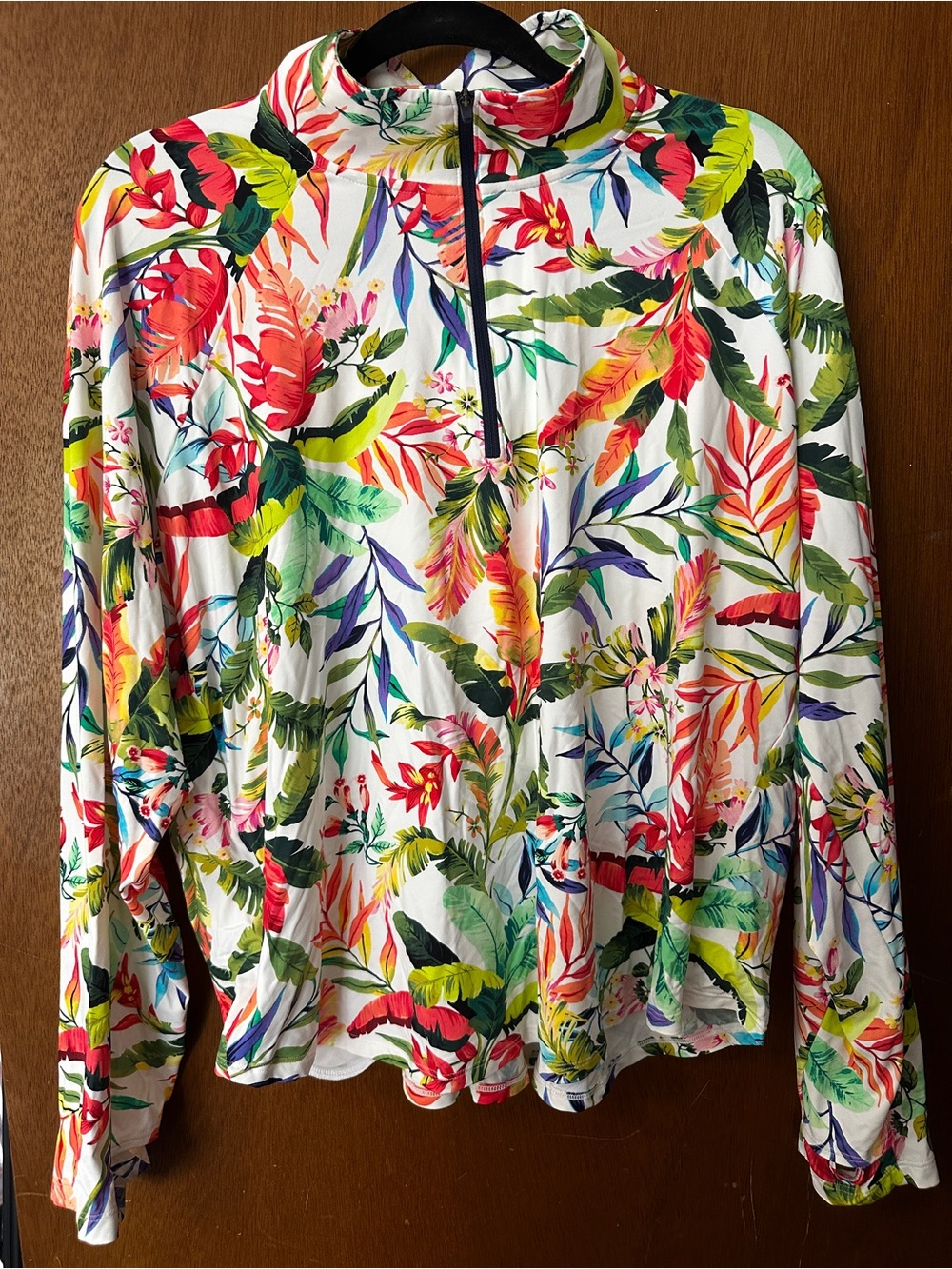 Lands' End Women's Plus Size SunShade UPF 50 Quarter Zip Rash Guard